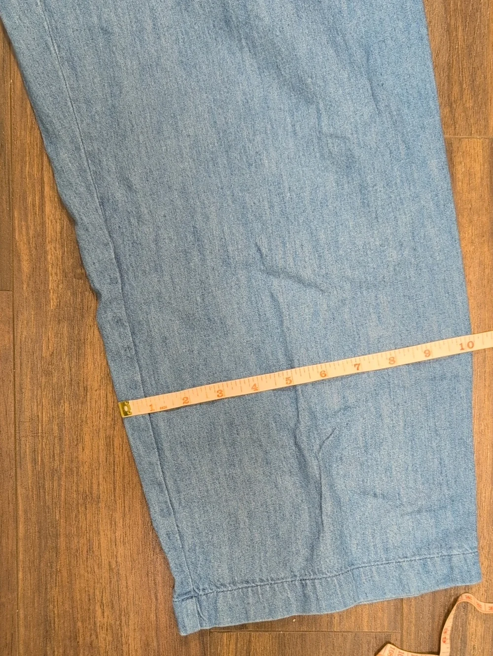 Old Navy Light Blue Jean Wide-Leg High Waisted Jumpsuit With Pockets